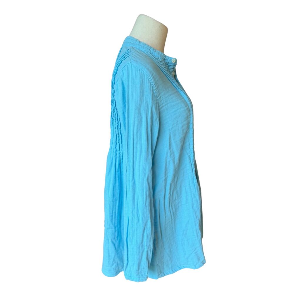 Free People x CP Shades Light Blue Long Sleeve Pintuck Yoko Tunic Size XS - Picture 2 of 7